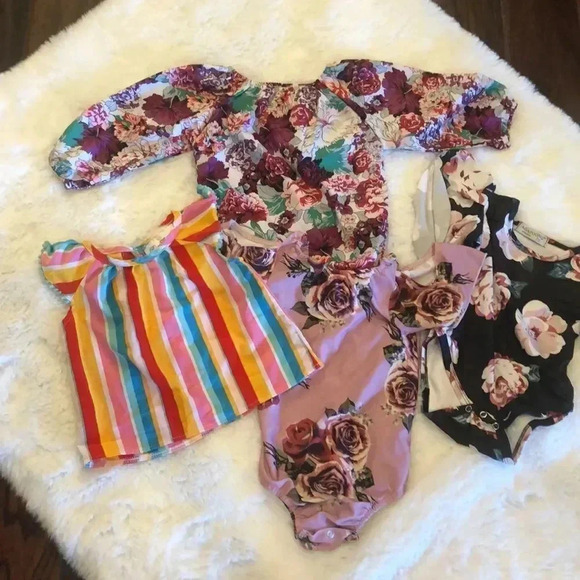 mixed Other - Bundle of 4, three onesies and one cute, Rare Edition top